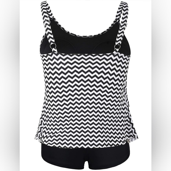 NWT Septangle Tankini Two Pc Set Ruffle Bathing suit with Boyshort Sz 20 - Picture 3 of 8